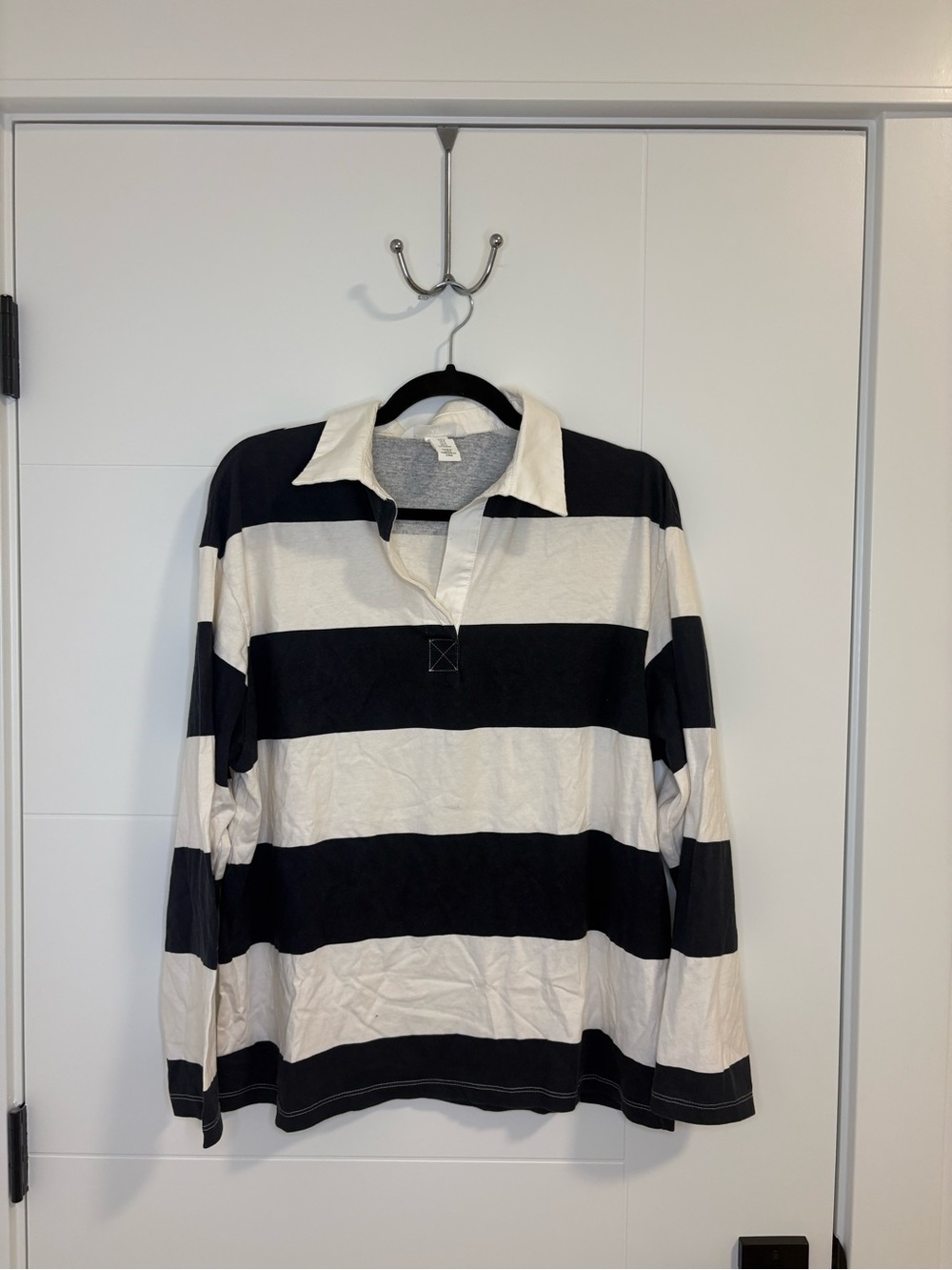 H&M Stripe Long sleeve Polo Shirt